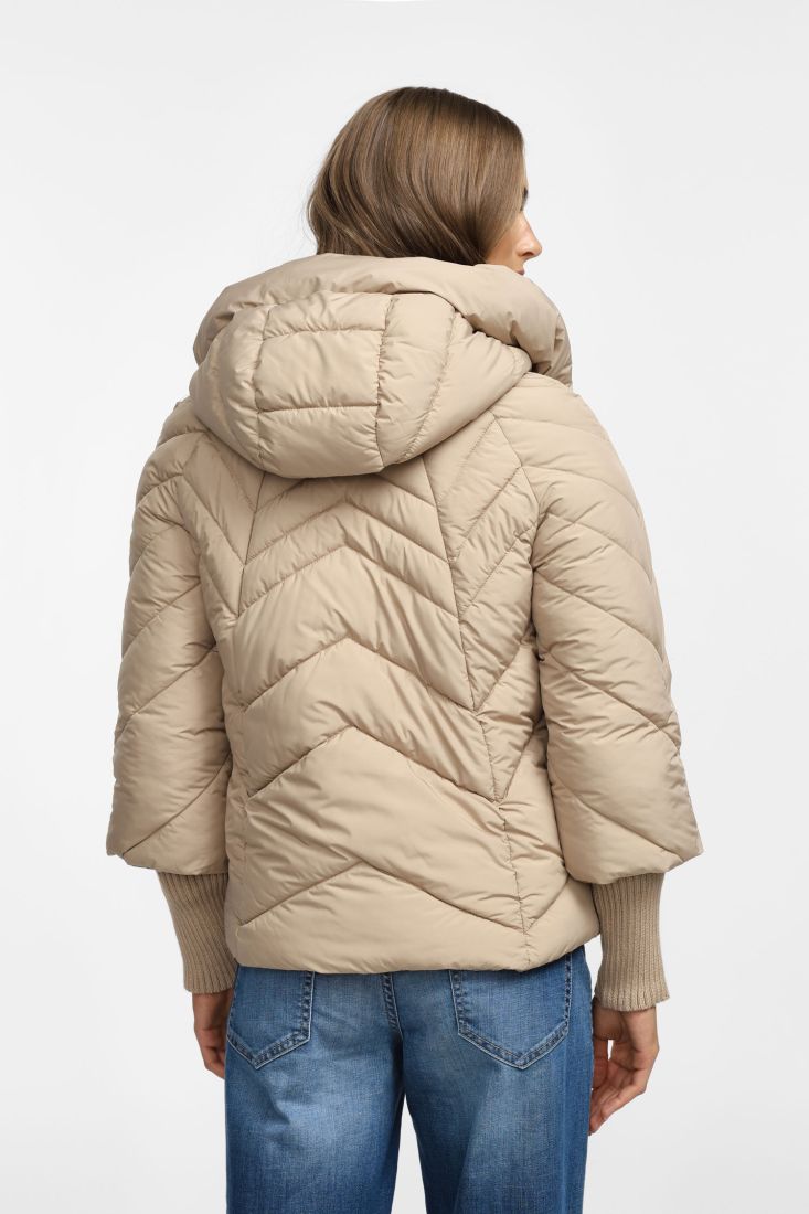 Giacca Please trapuntata con zip e cappuccio