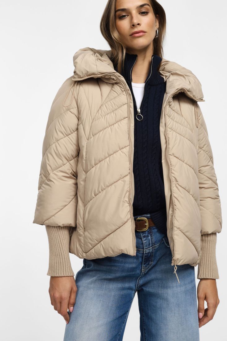 Giacca Please trapuntata con zip e cappuccio