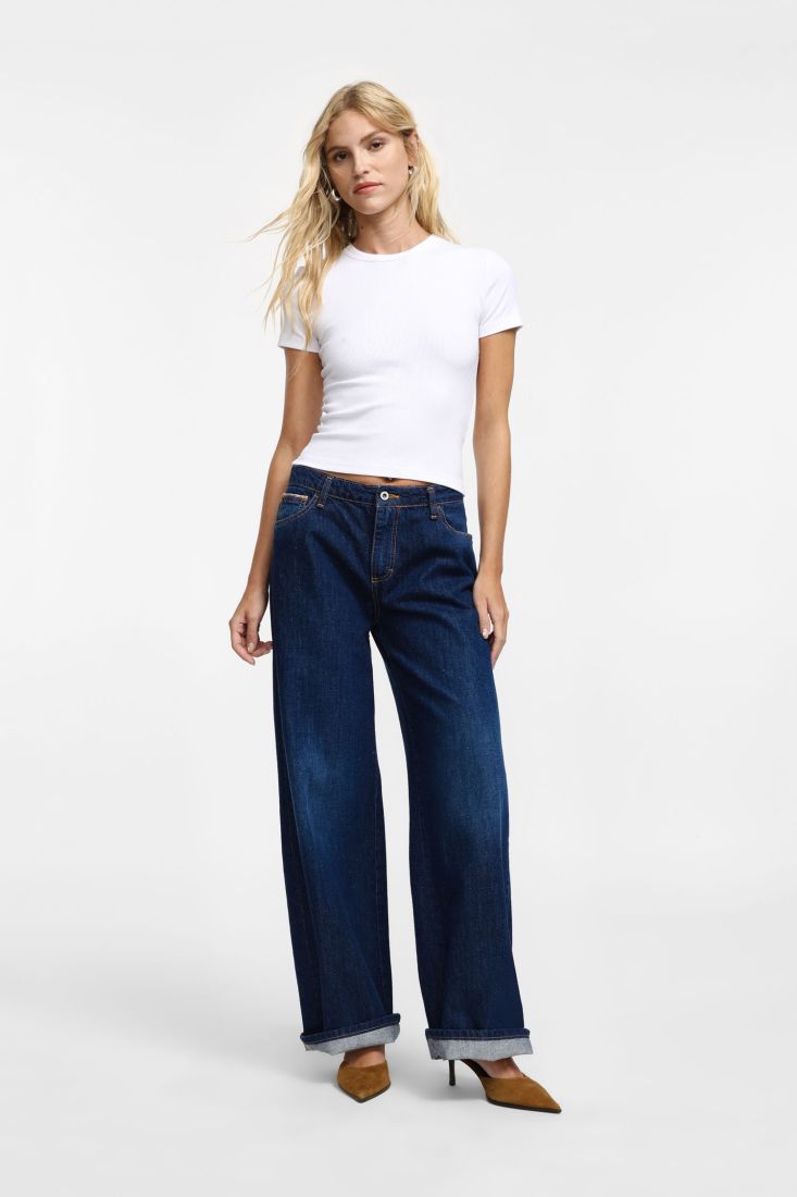 Jeans Please a gamba larga con risvolto