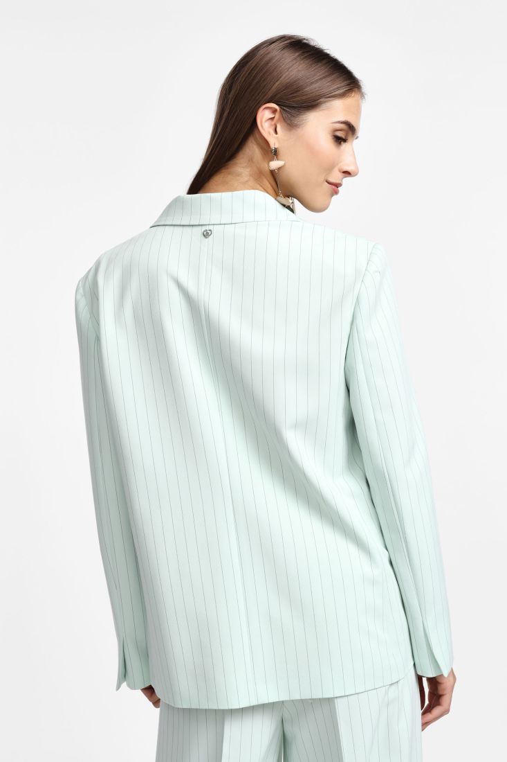 Blazer  Please gessato monopetto con tasche - Verde chiaro