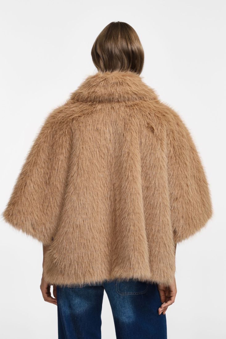 Giacca please corta in eco-fur morbida - Cammello