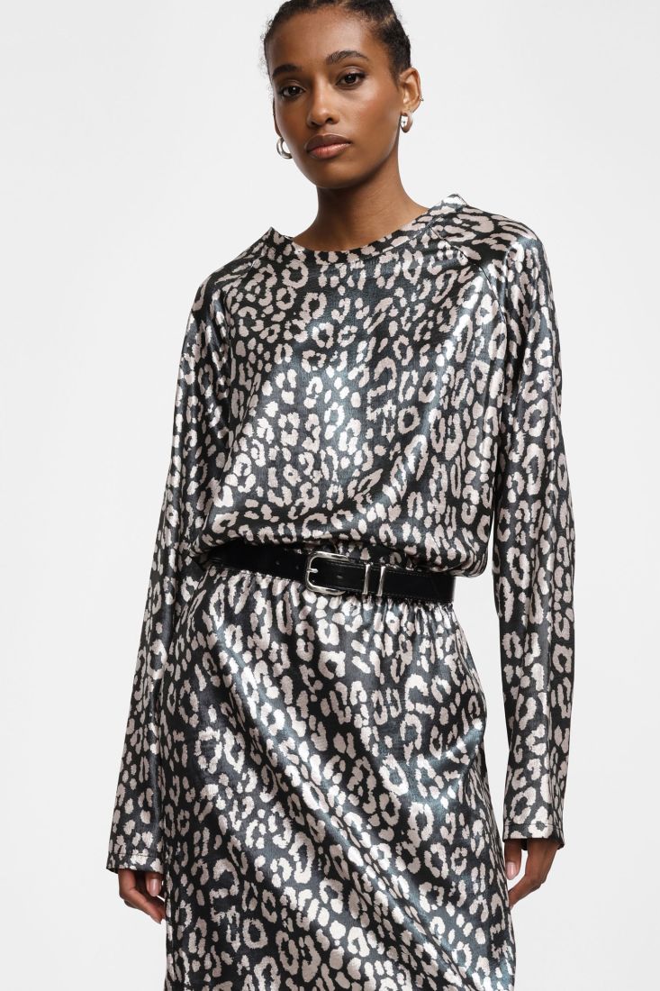 Gonna Please animalier a lunghezza media