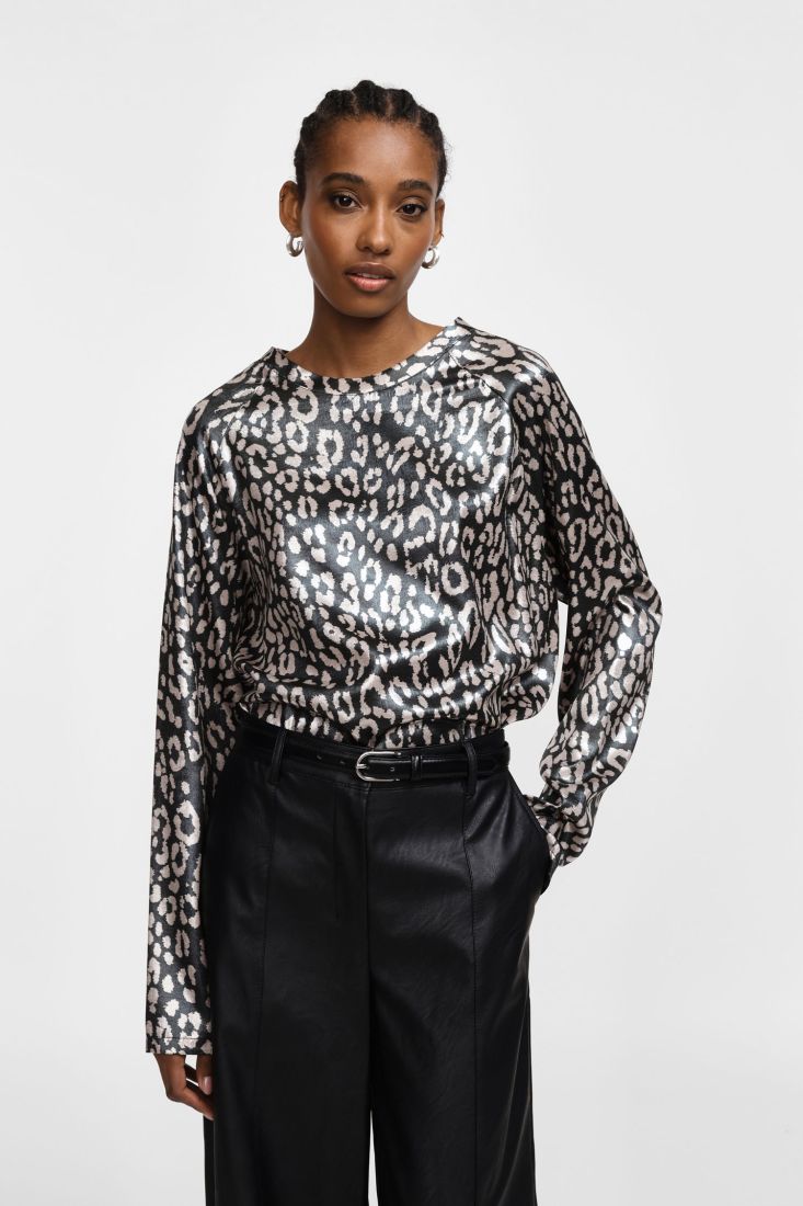 Maglia Please a maniche lunghe stampa animalier