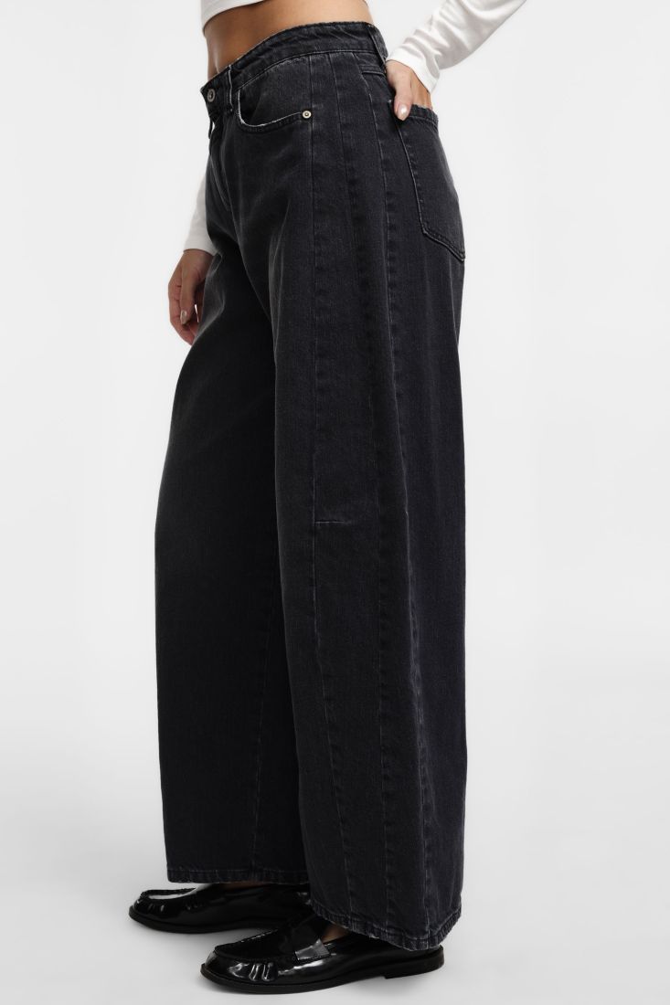 Jeans Please a gamba larga con vita alta