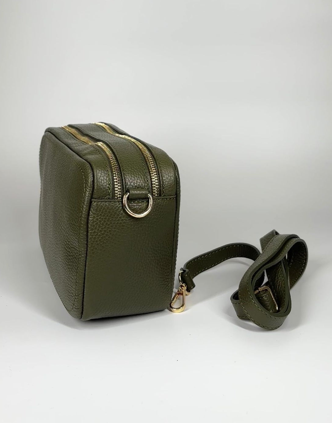 Borsa in vera pelle con doppia scomparto - Verde