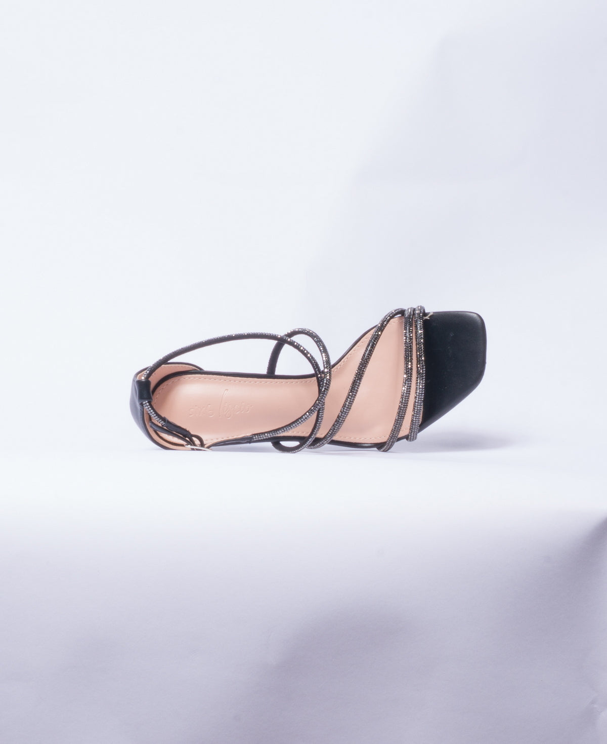 Sandalo con strass - Nero