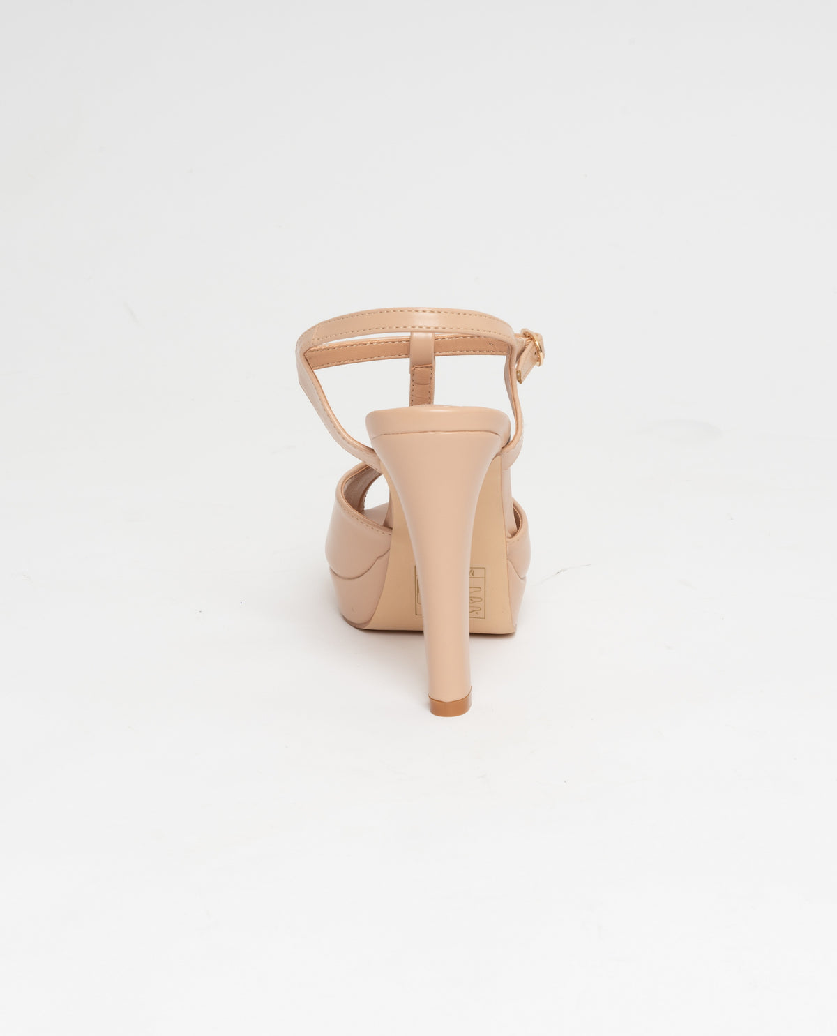Sandali in ecopelle nude con cinturino alla caviglia