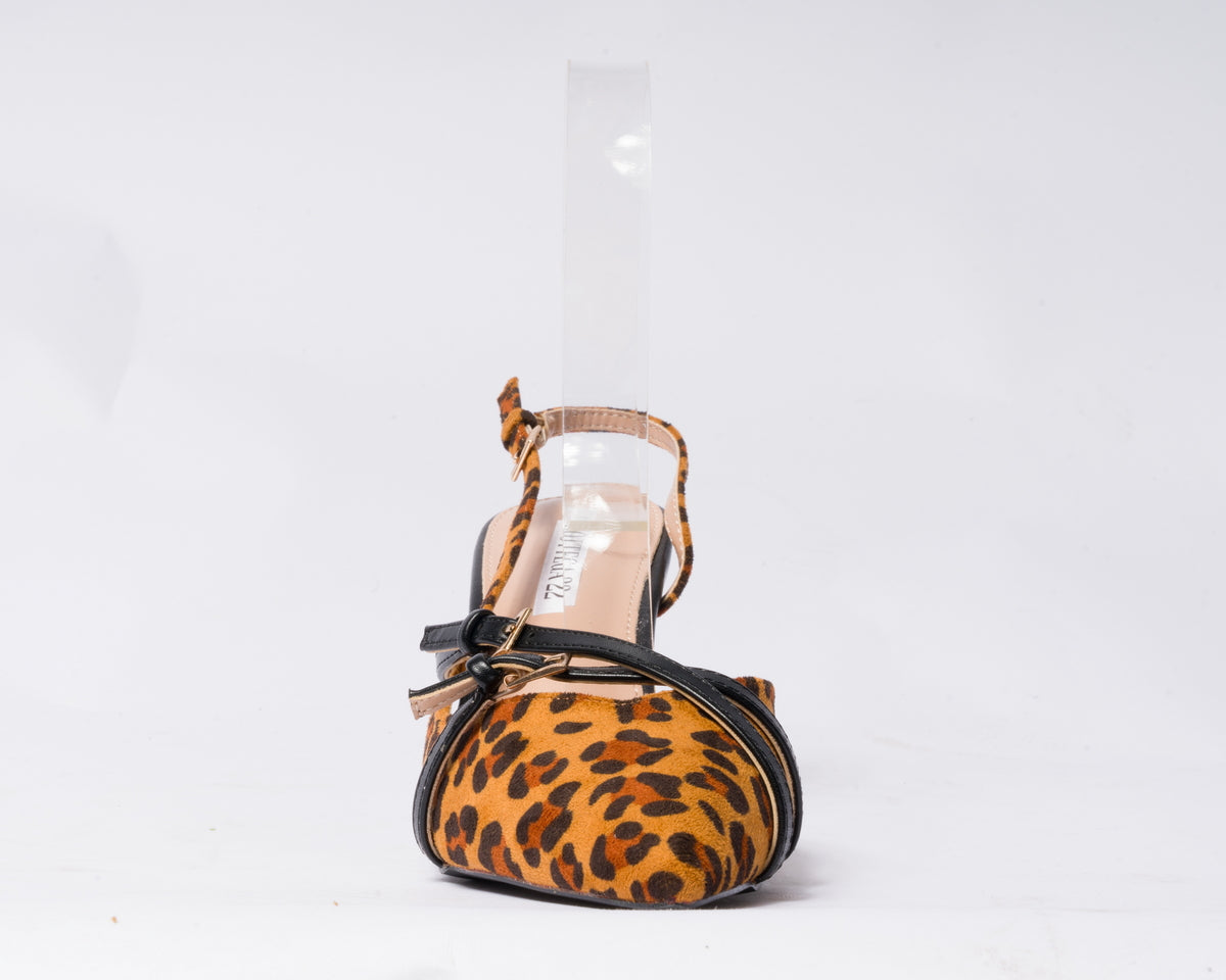 Décolleté slingback in tessuto - Animalier