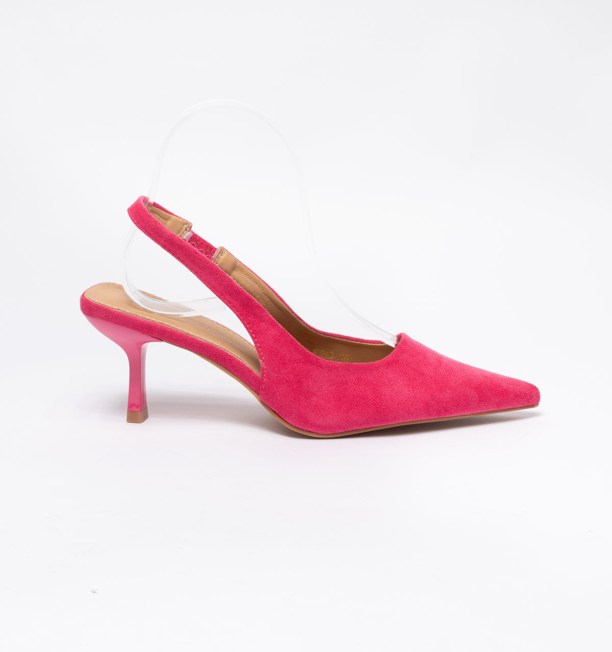Slingback effetto camoscio cinturino elastico - Fucsia