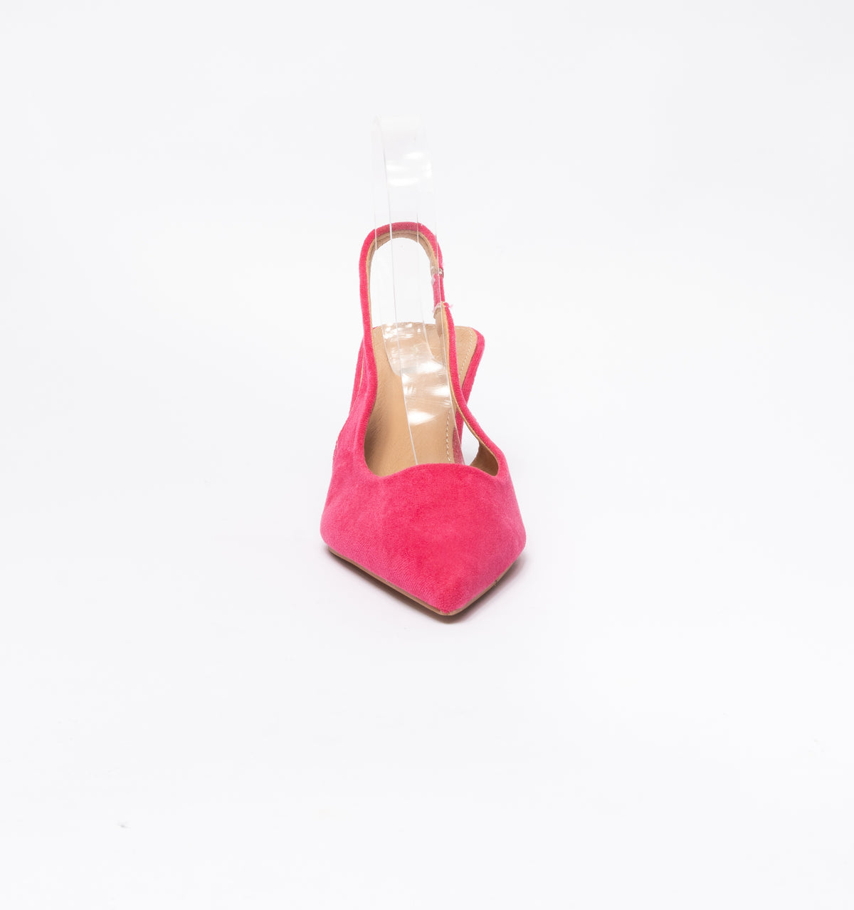 Slingback effetto camoscio cinturino elastico - Fucsia