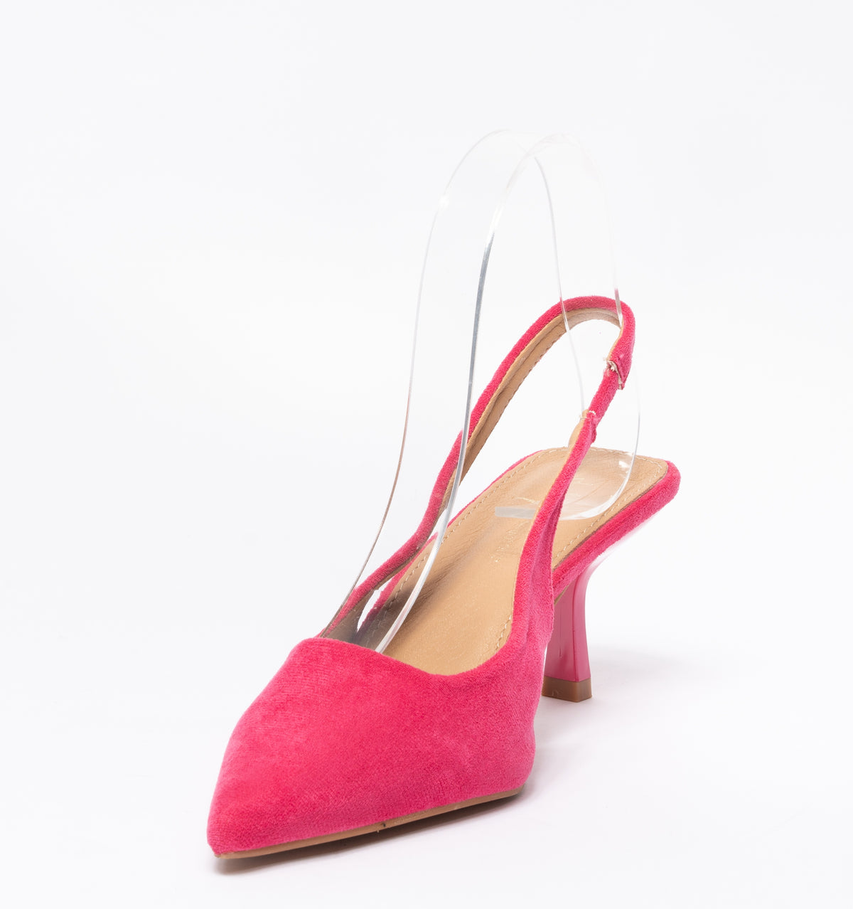Slingback effetto camoscio cinturino elastico - Fucsia