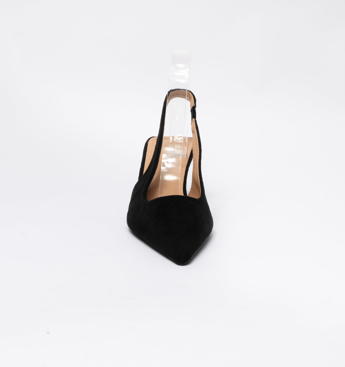 Slingback effetto camoscio cinturino elastico - Nero