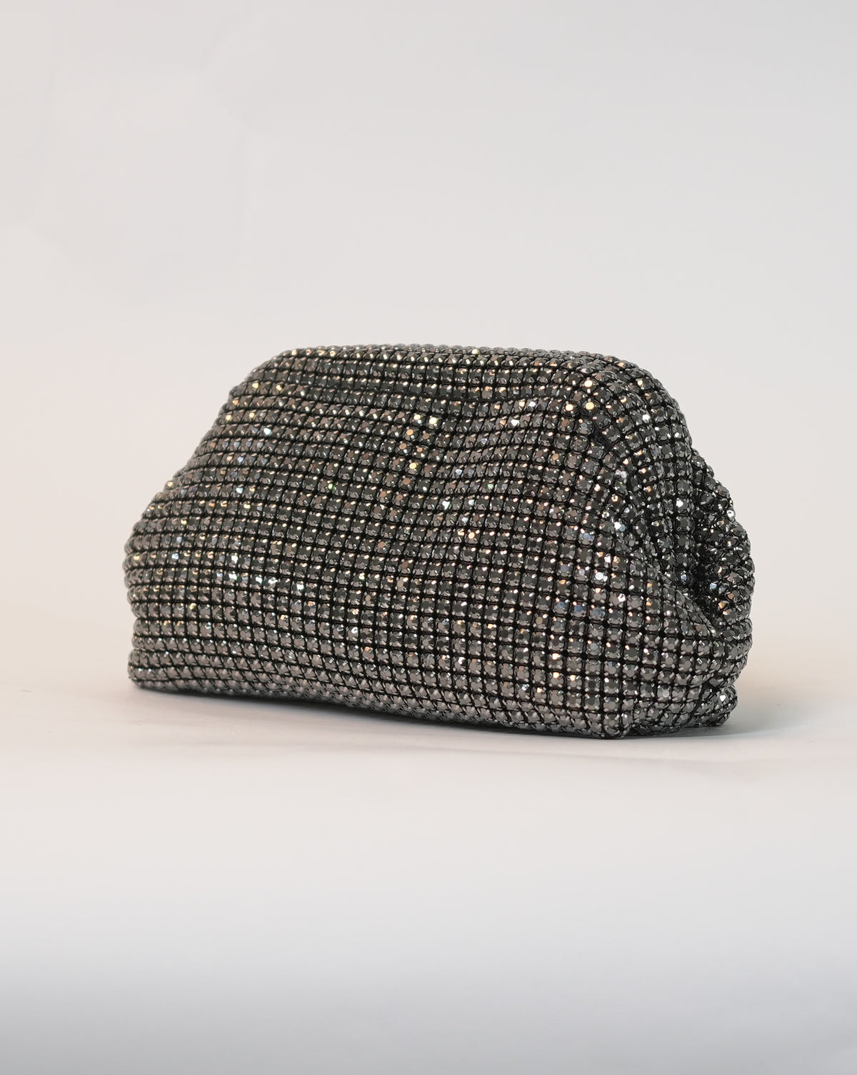 Clutch Elegante con Strass Cristallo - Grigia