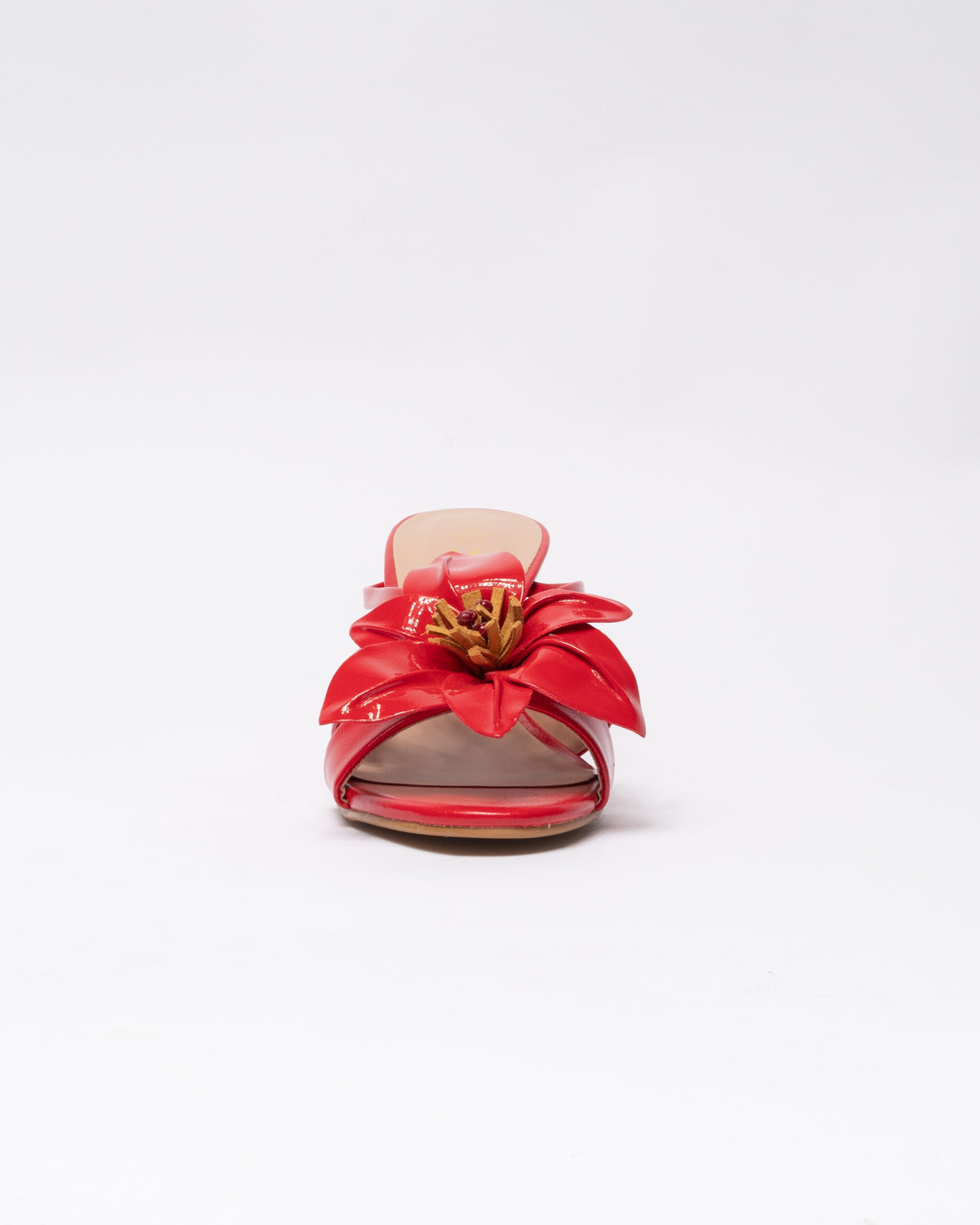 Sandalo in ecopelle con Fiore -Rosso