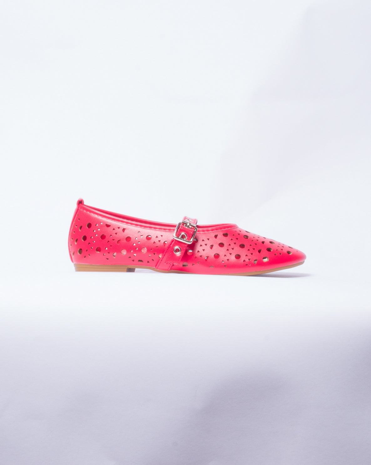 Ballerina Donna in Ecopelle con Fibbia - Rossa