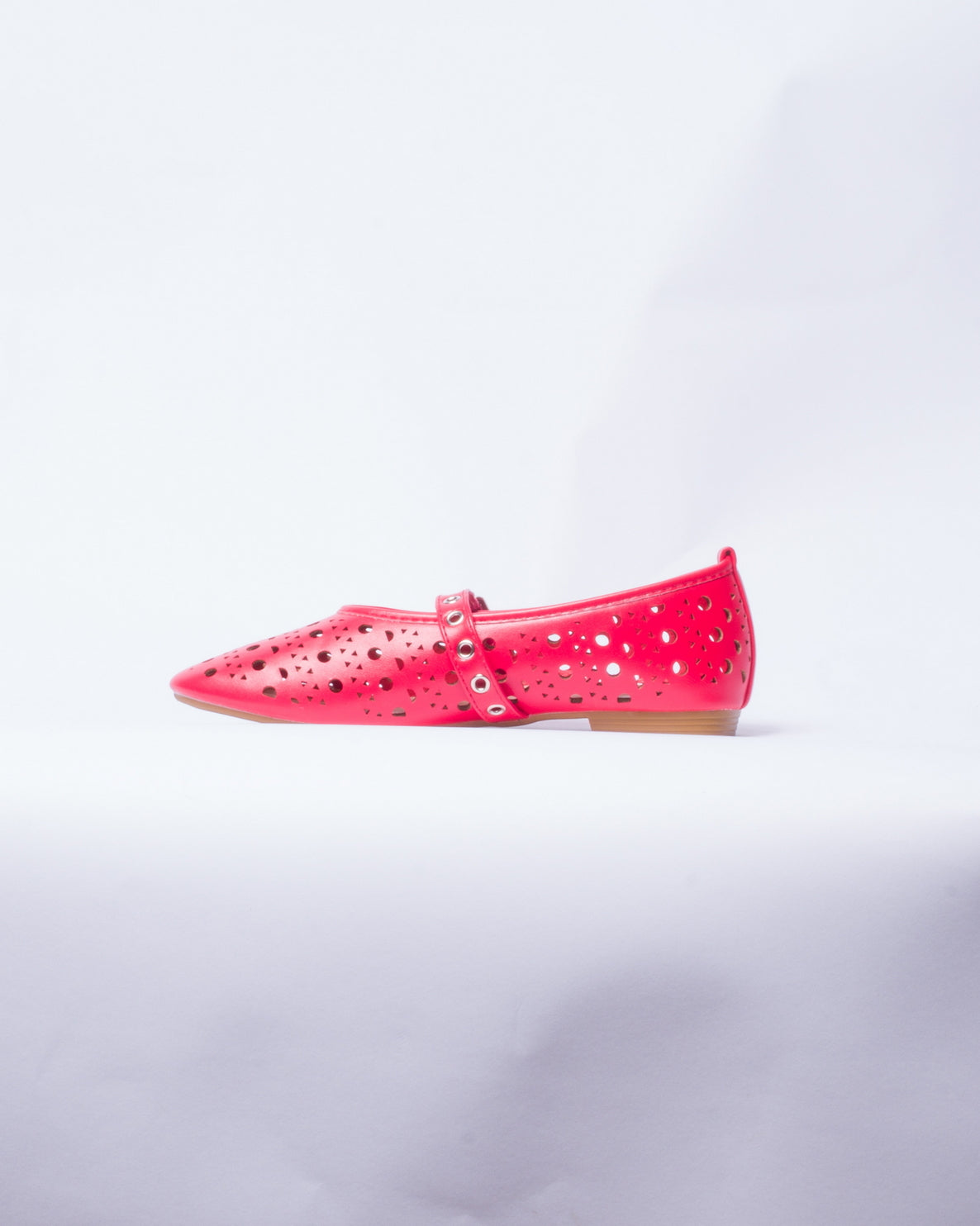 Ballerina Donna in Ecopelle con Fibbia - Rossa