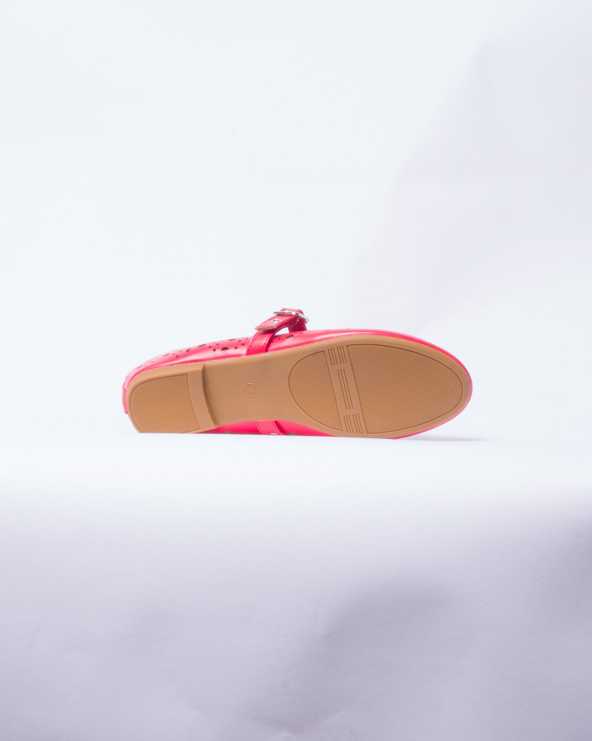 Ballerina Donna in Ecopelle con Fibbia - Rossa