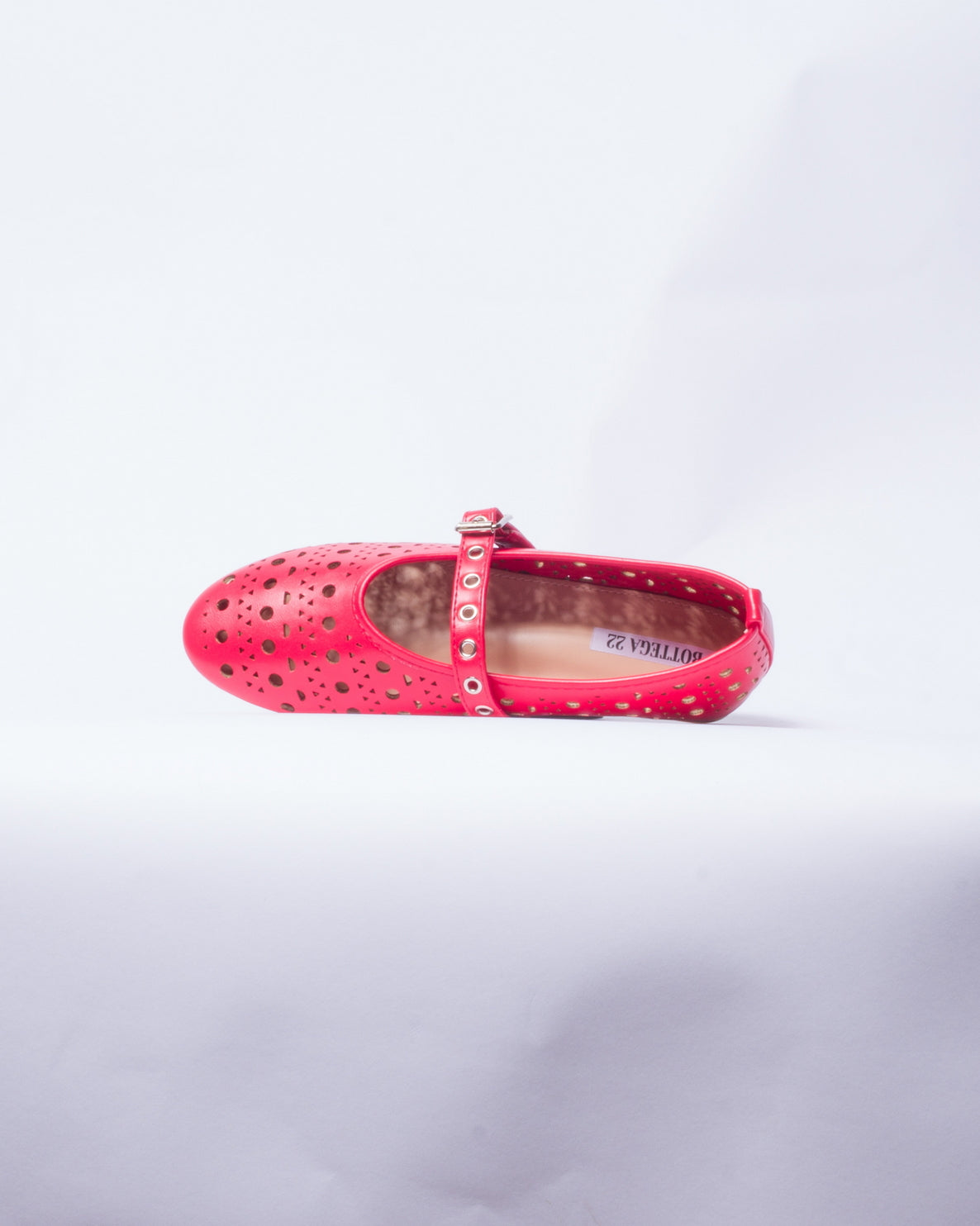 Ballerina Donna in Ecopelle con Fibbia - Rossa