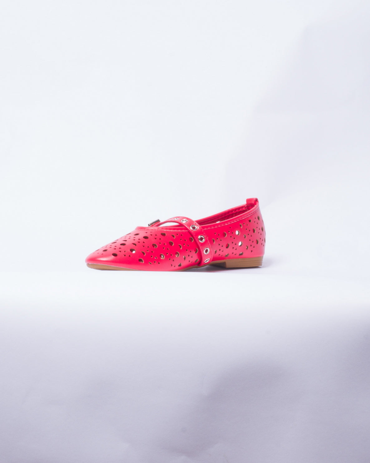 Ballerina Donna in Ecopelle con Fibbia - Rossa