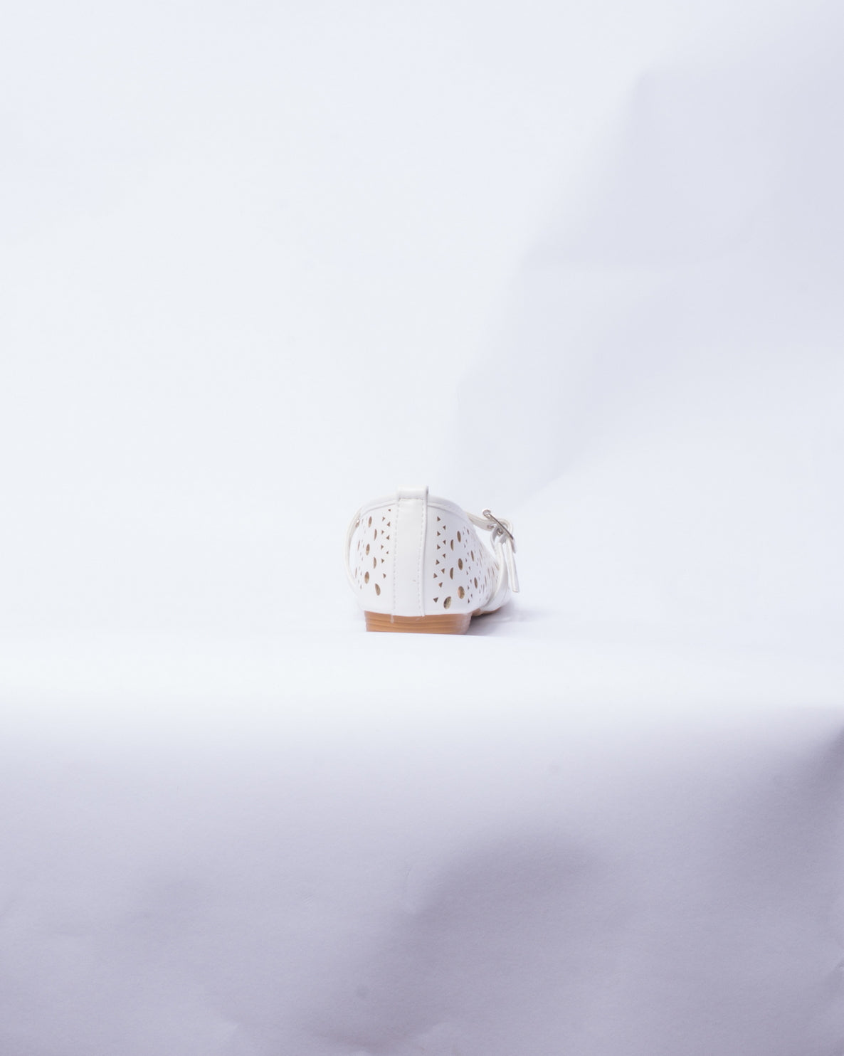 Ballerina Donna in Ecopelle con Fibbia - Bianco