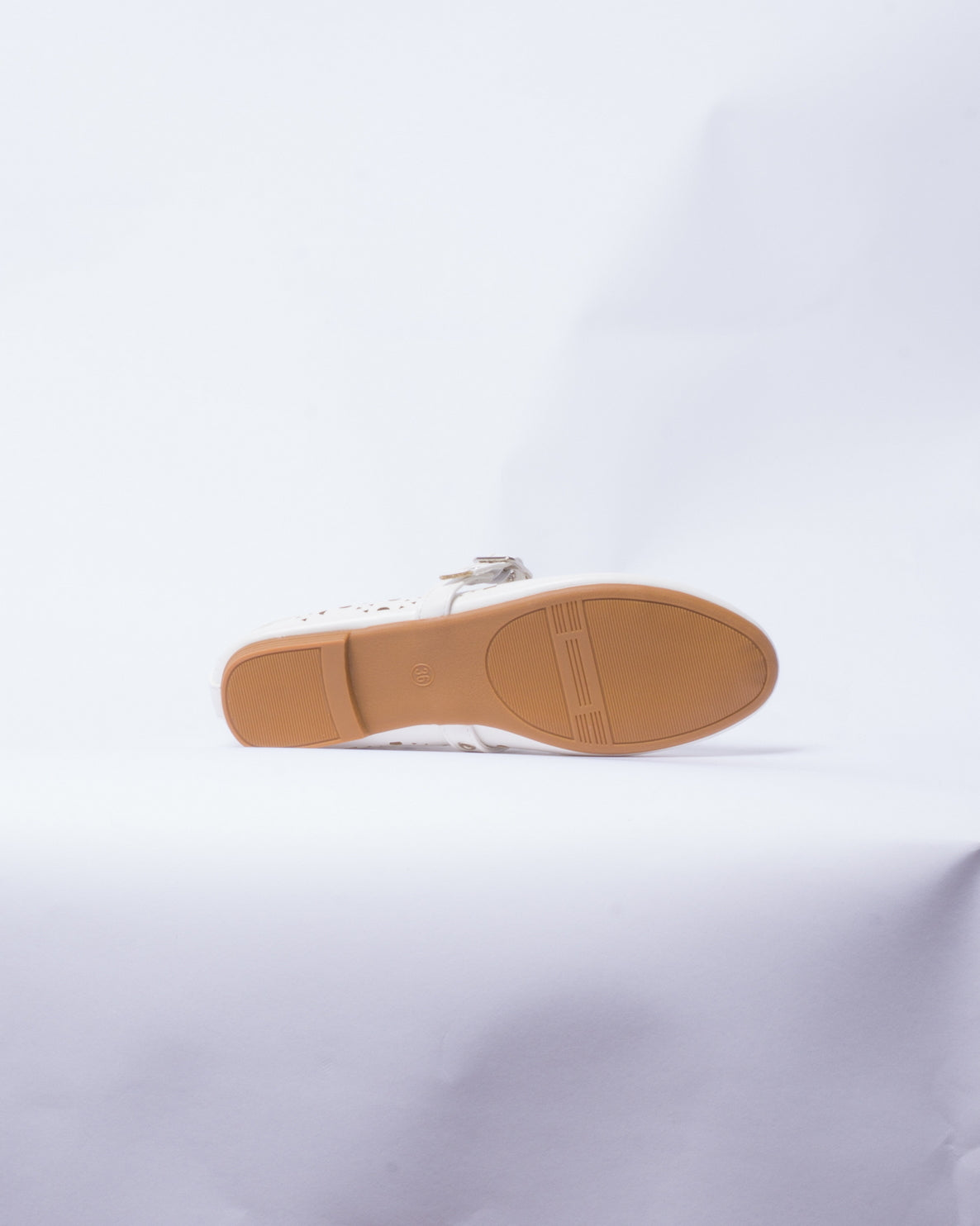 Ballerina Donna in Ecopelle con Fibbia - Bianco