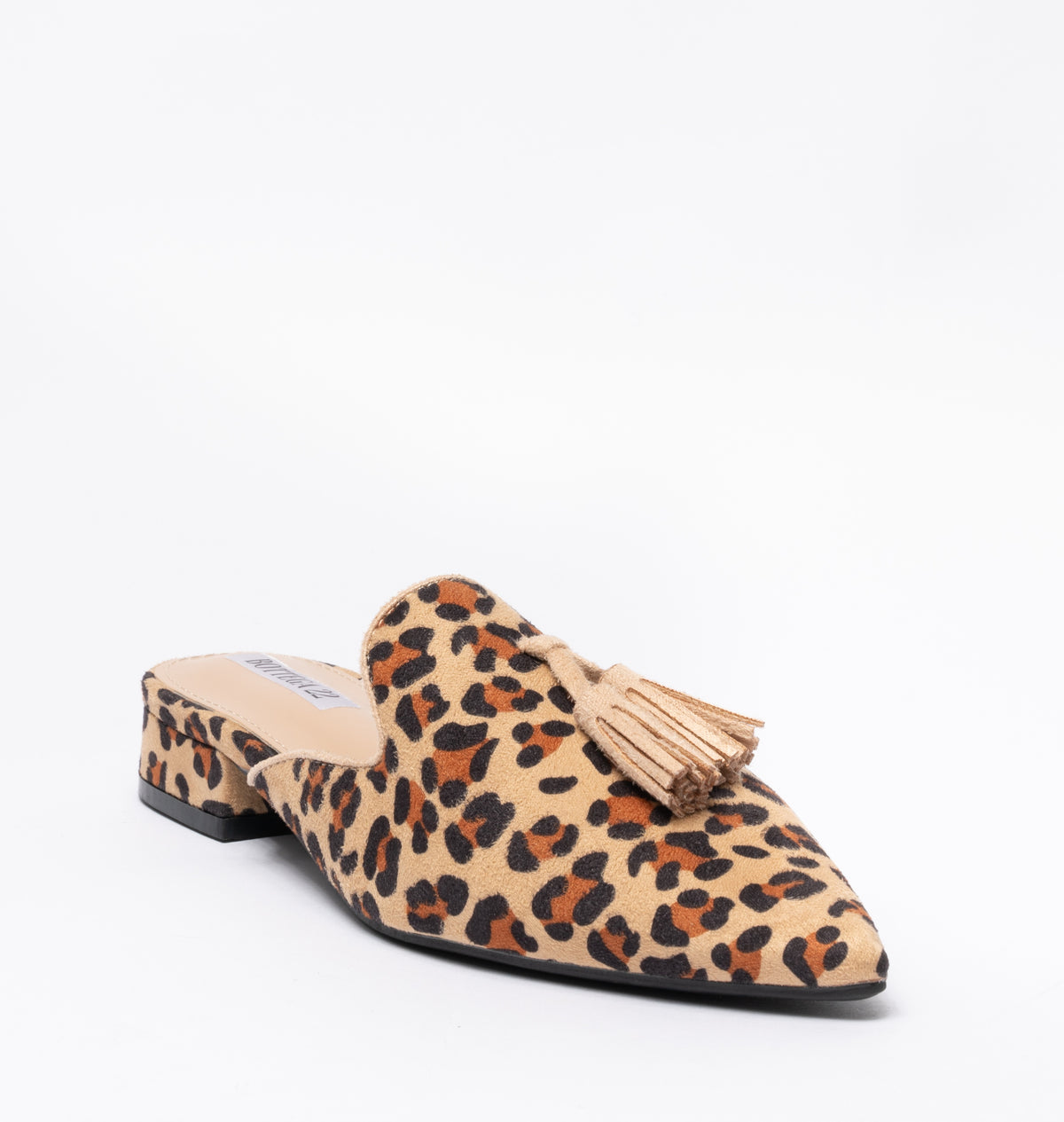 Sabot maculato a punta con nappina Beige