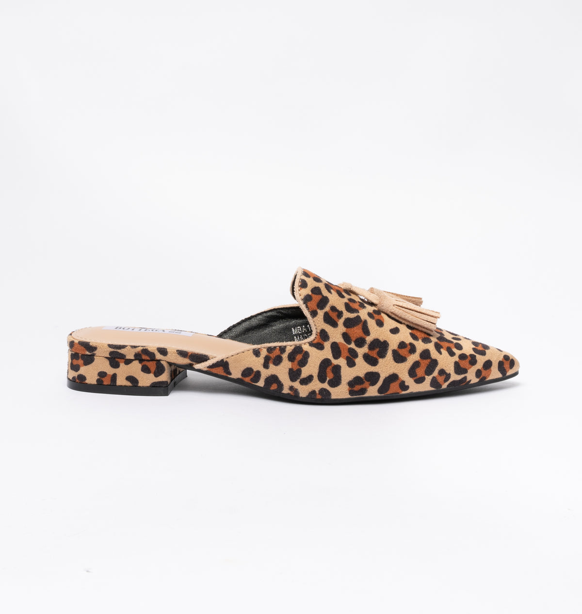 Sabot maculato a punta con nappina Beige