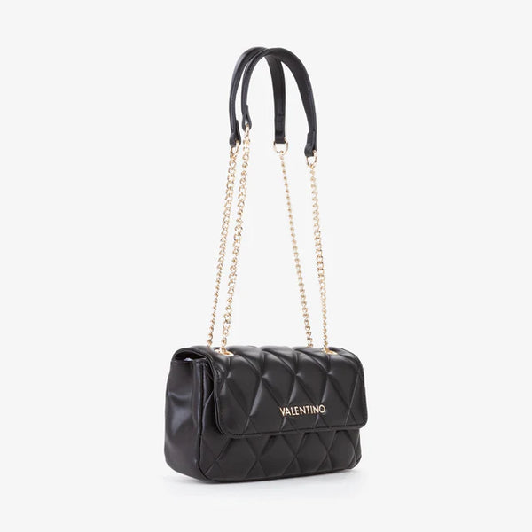 Mini Borsa a Spalla Valentino Bags Effetto Matelassé e Catena - nero