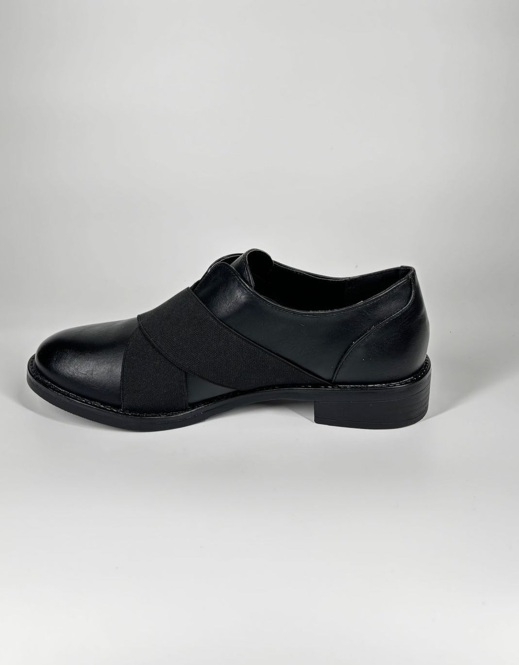 Mocassino in ecopelle con elastico - Nero