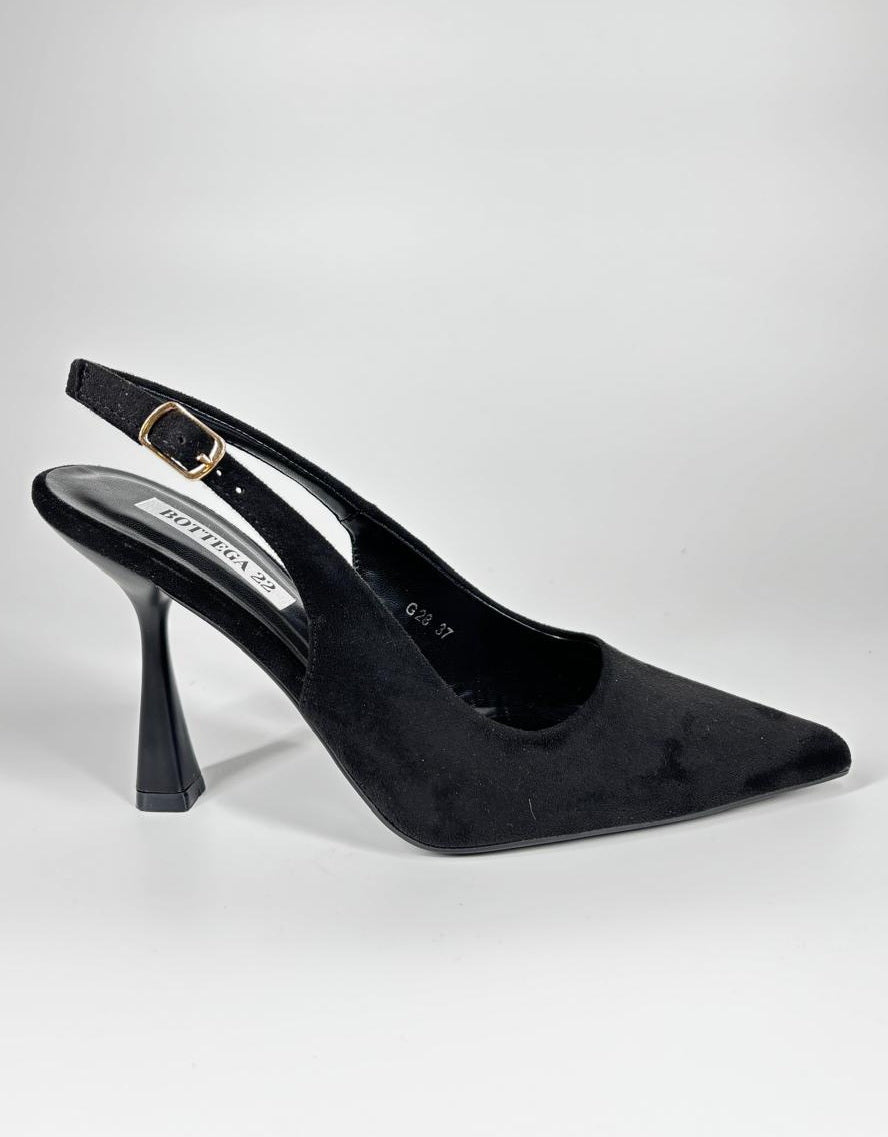 Décolleté Slingback con Tacco - Nero
