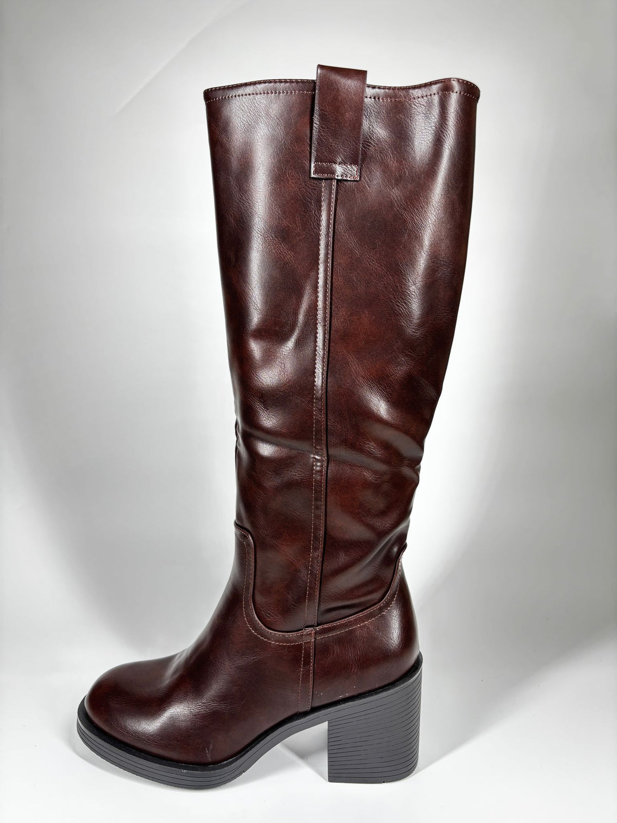 Stivale alto Country Chic in similpelle - Marrone