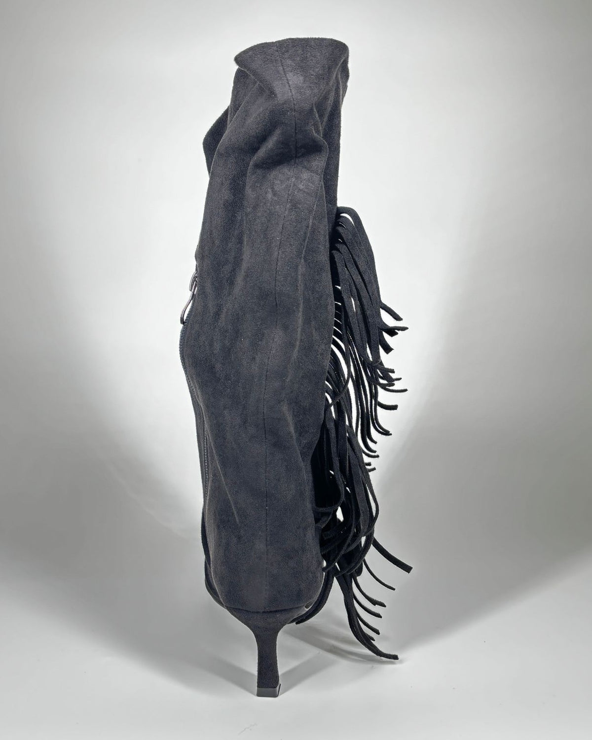 Stivale con Frange in Camoscio - Grigio