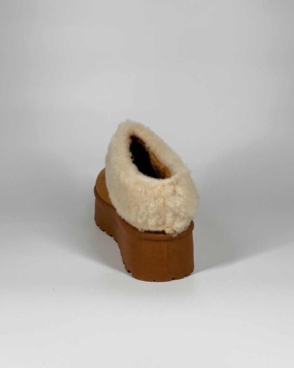 Mules Platform con imbottitura peluche - Cammello