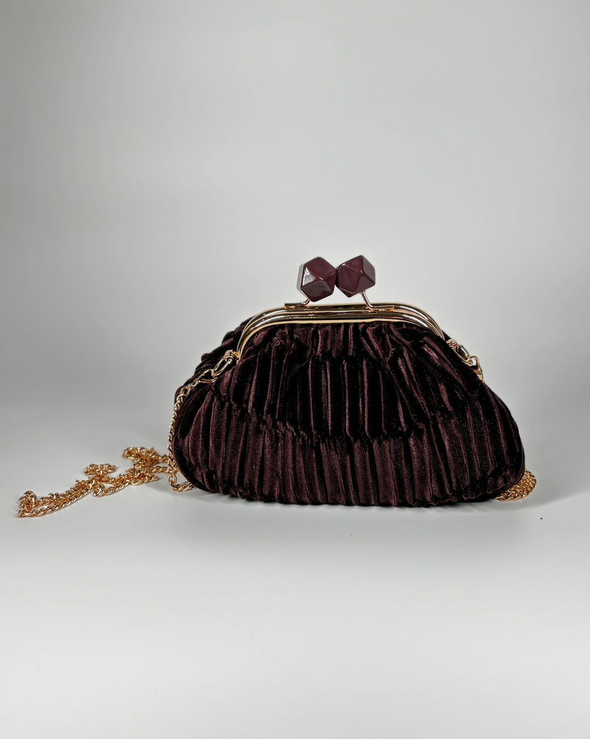 Clutch in velluto - Marrone