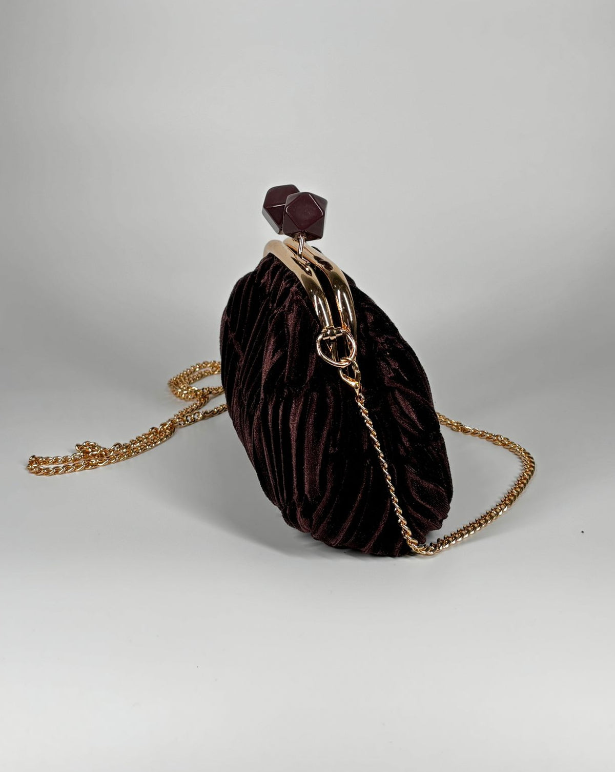 Clutch in velluto - Marrone