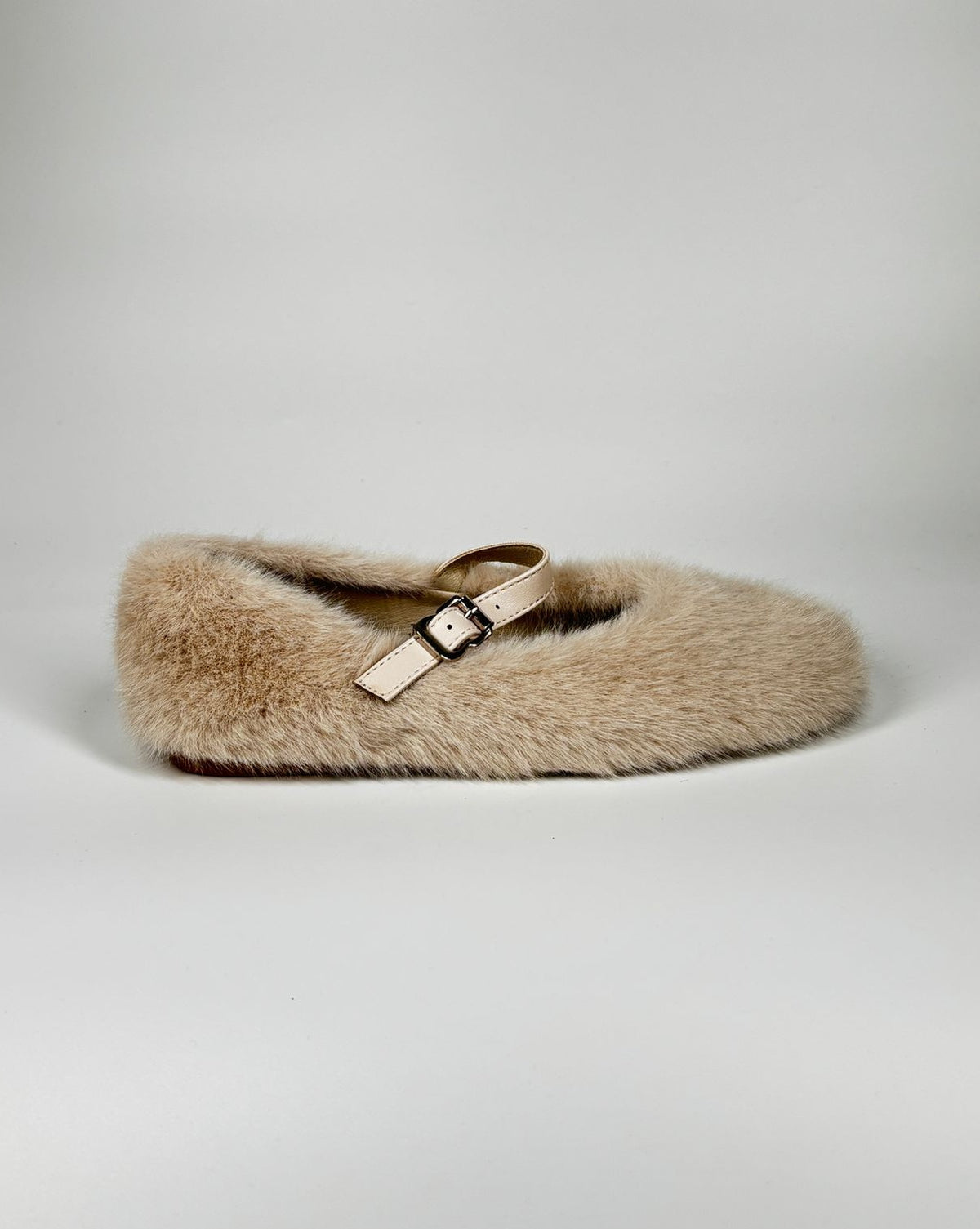 Ballerina di pelliccia - Beige
