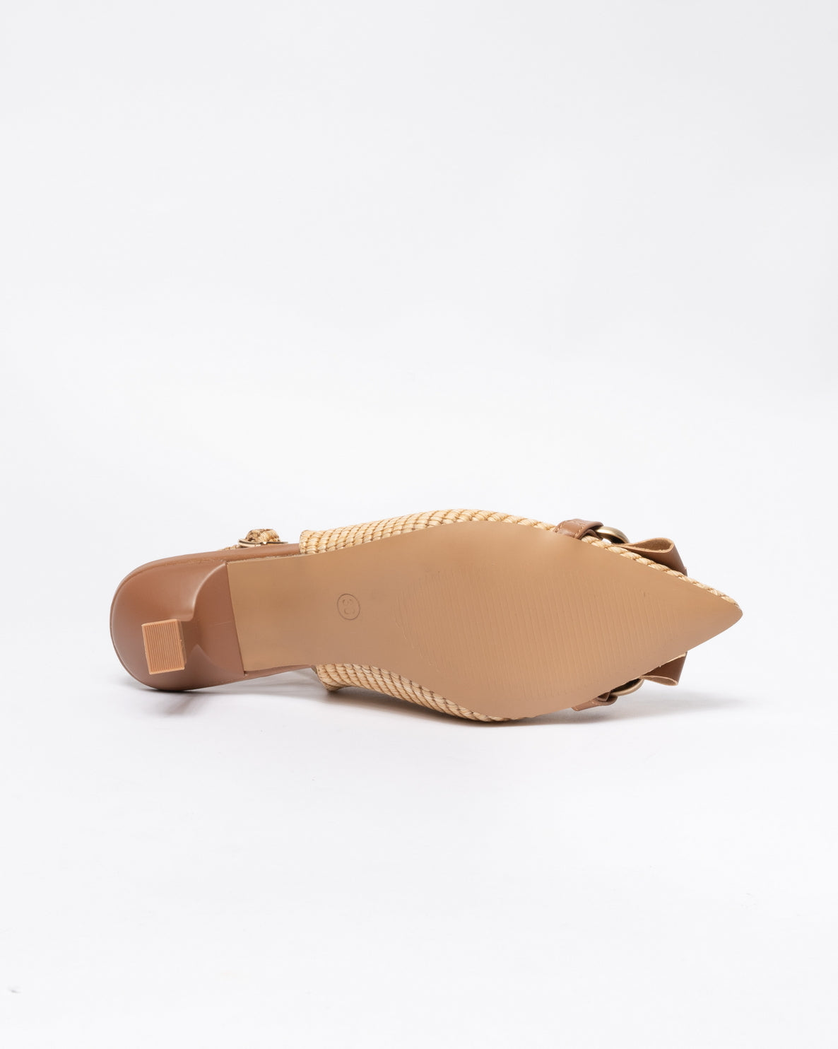 Decolleté Slingback con frange-Marrone