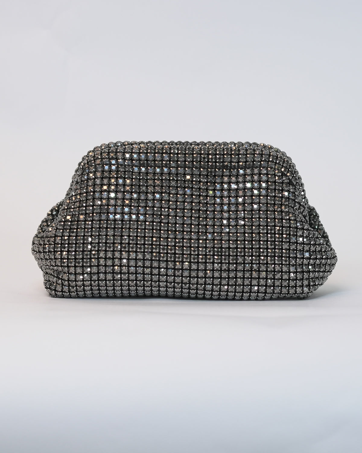 Clutch Elegante con Strass Cristallo - Grigia