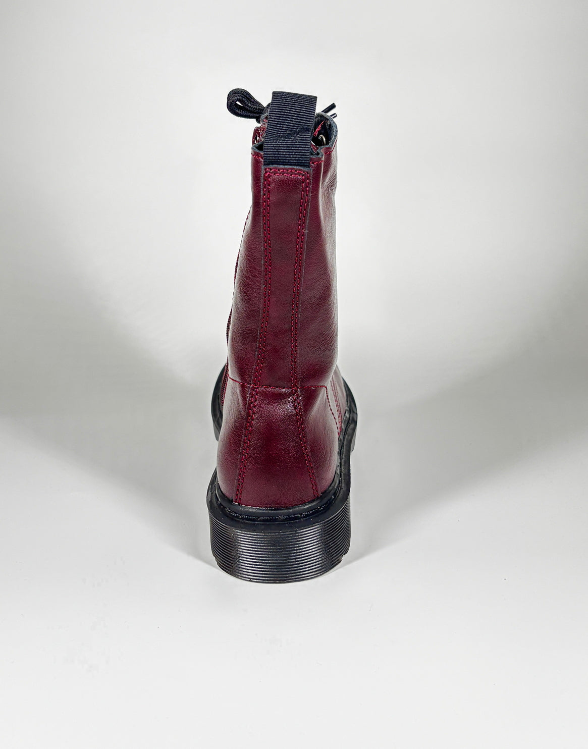 Anfibi in ecopelle con lacci Zip Laterale - Bordeaux