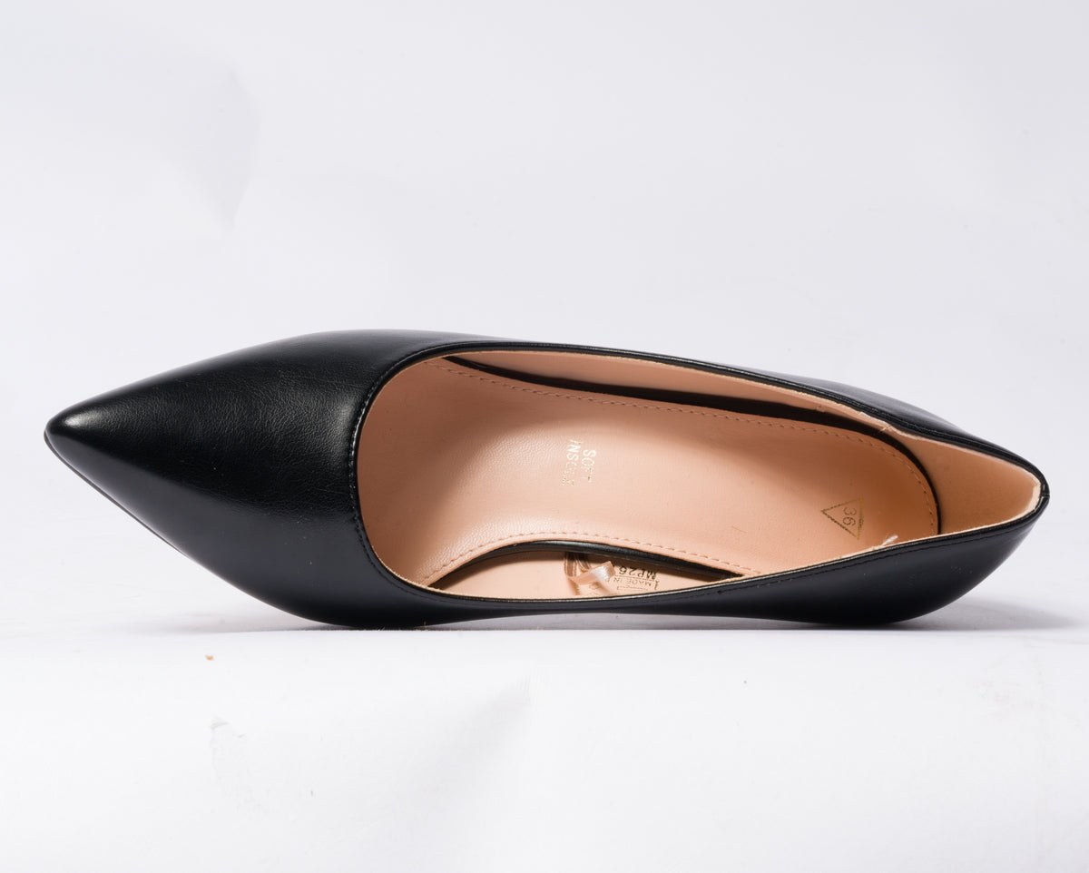 Decolettè in ecopelle con tacco rocchetto - NERO