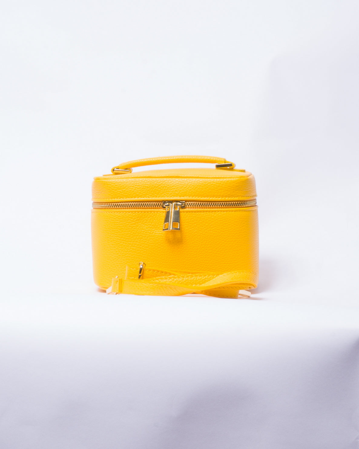 Borsa Beauty Case in Pelle con tracolla - Giallo