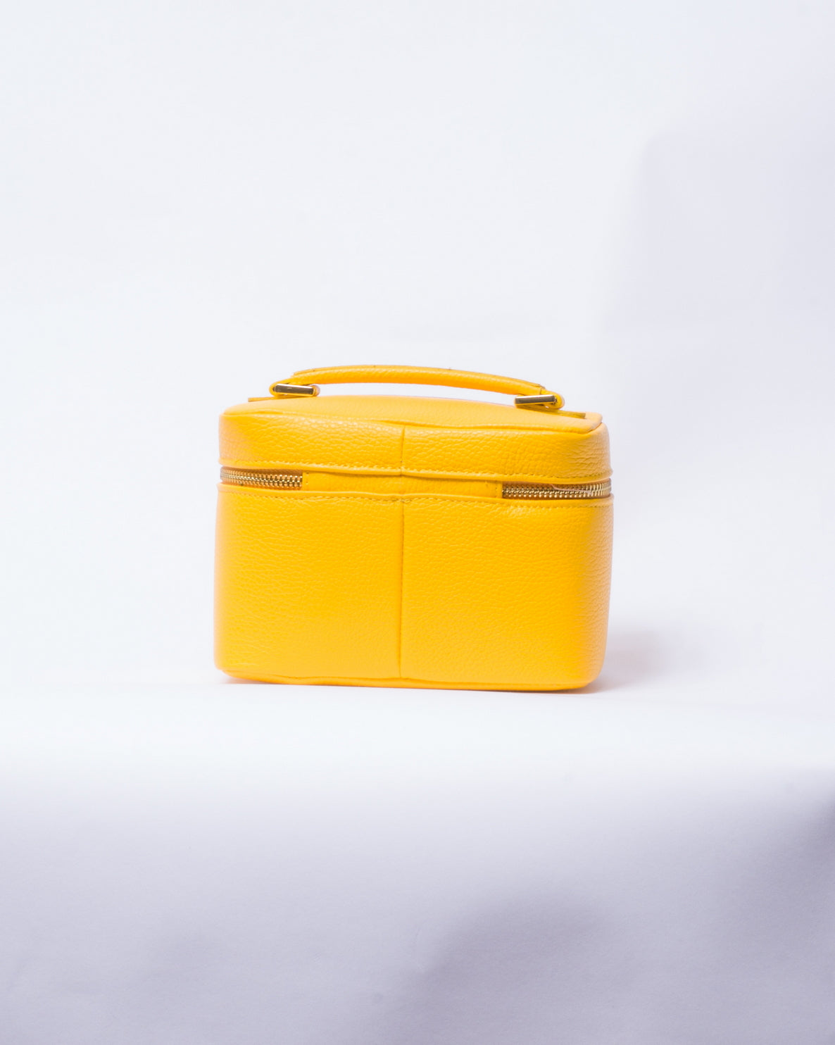 Borsa Beauty Case in Pelle con tracolla - Giallo