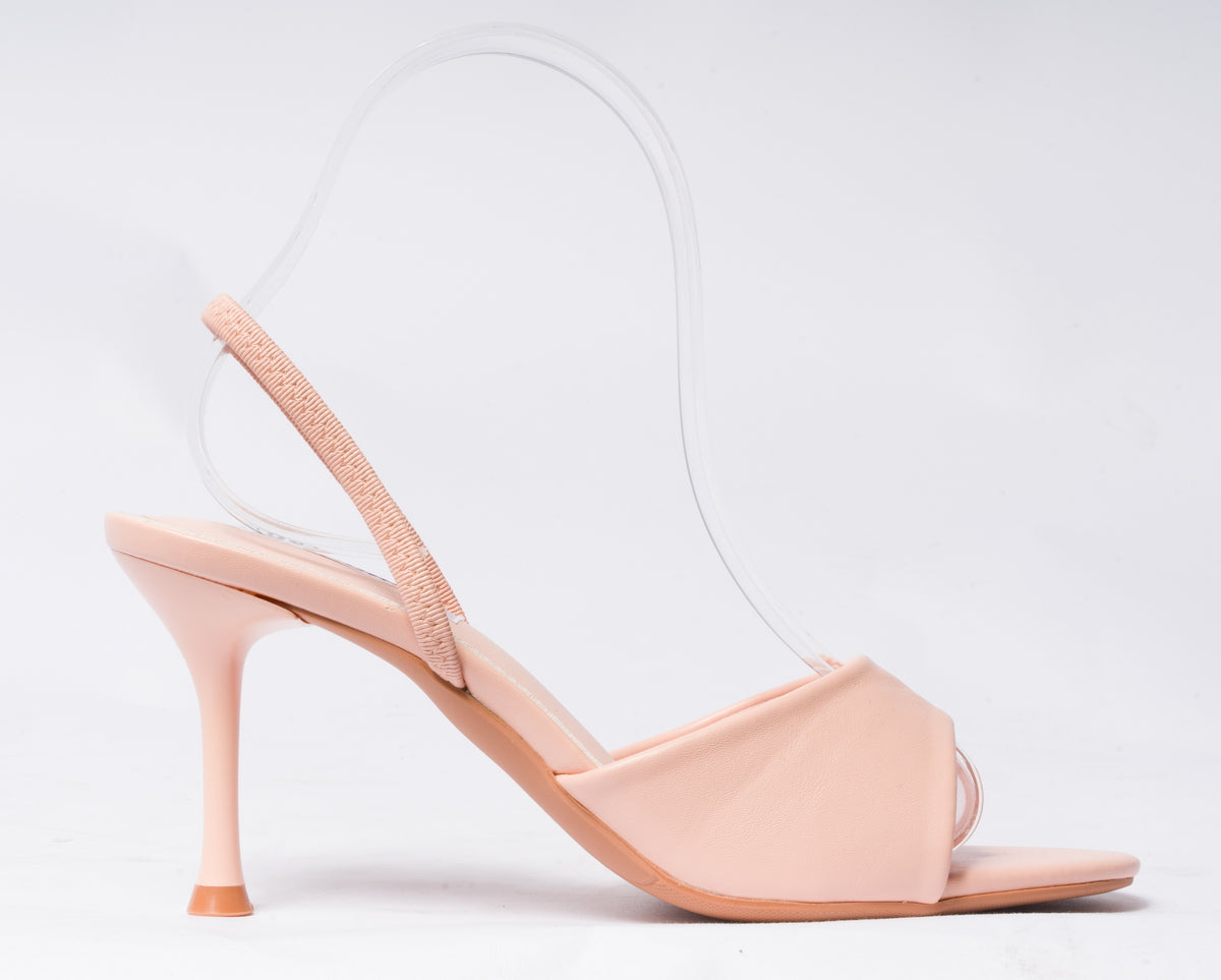 Sandalo in ecopelle con cinturino elastico al tallone  - Rosa