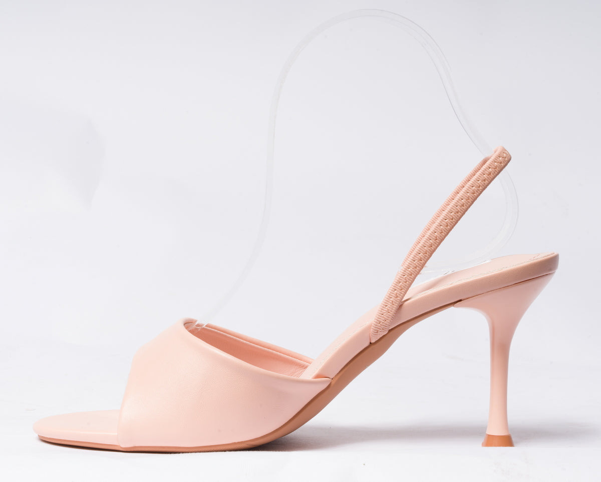 Sandalo in ecopelle con cinturino elastico al tallone  - Rosa