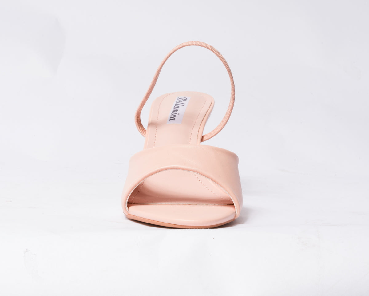 Sandalo in ecopelle con cinturino elastico al tallone  - Rosa