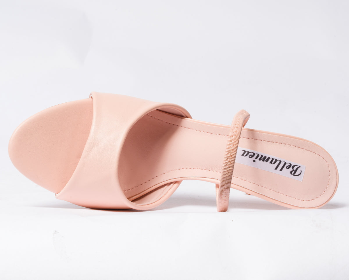 Sandalo in ecopelle con cinturino elastico al tallone  - Rosa