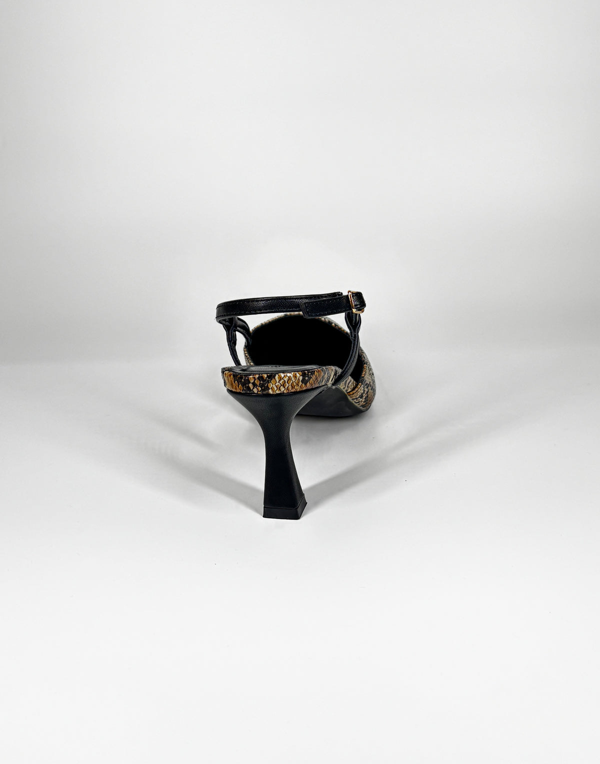 Décolleté slingback con stampa pitonata