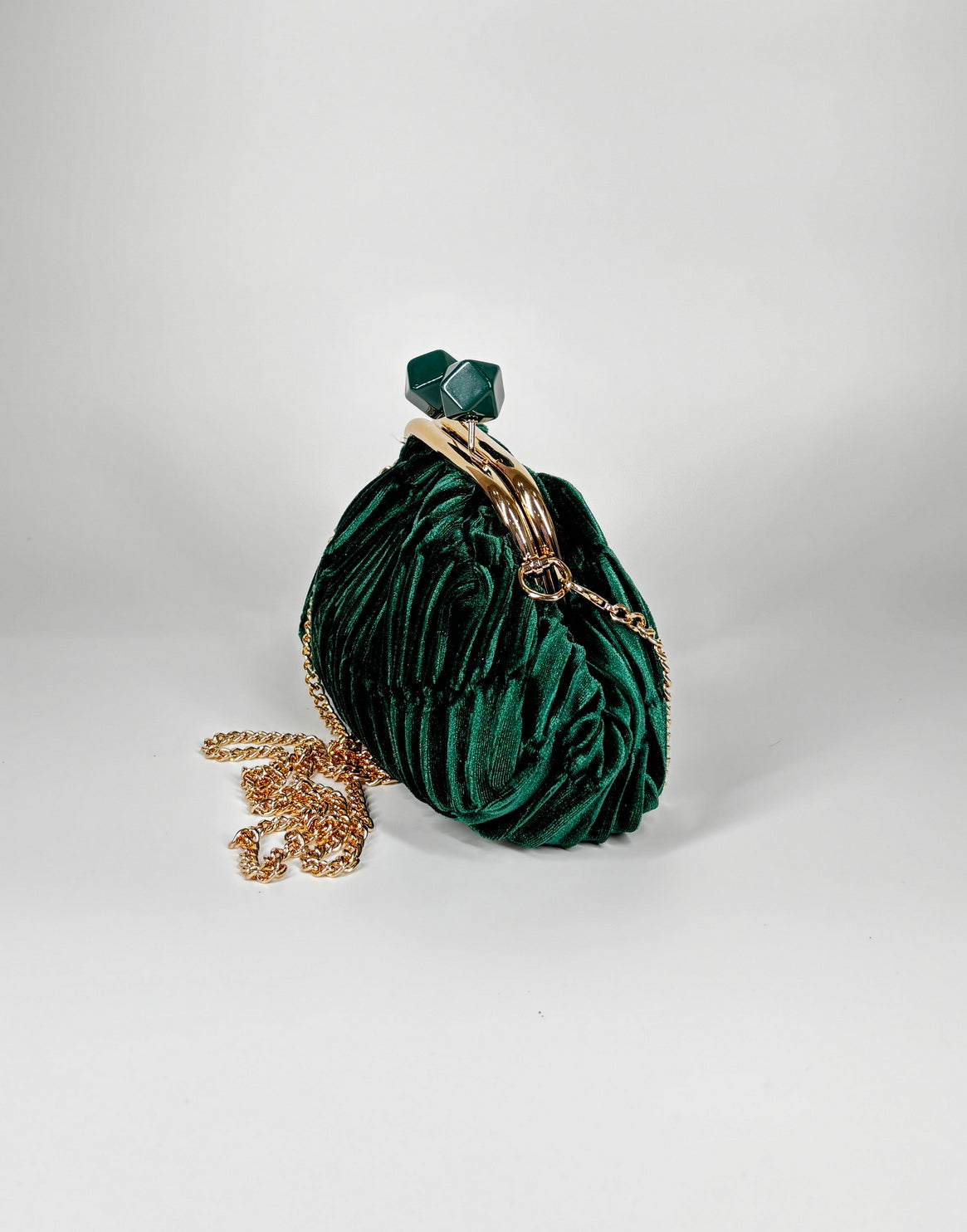 Clutch in velluto - verde smeraldo