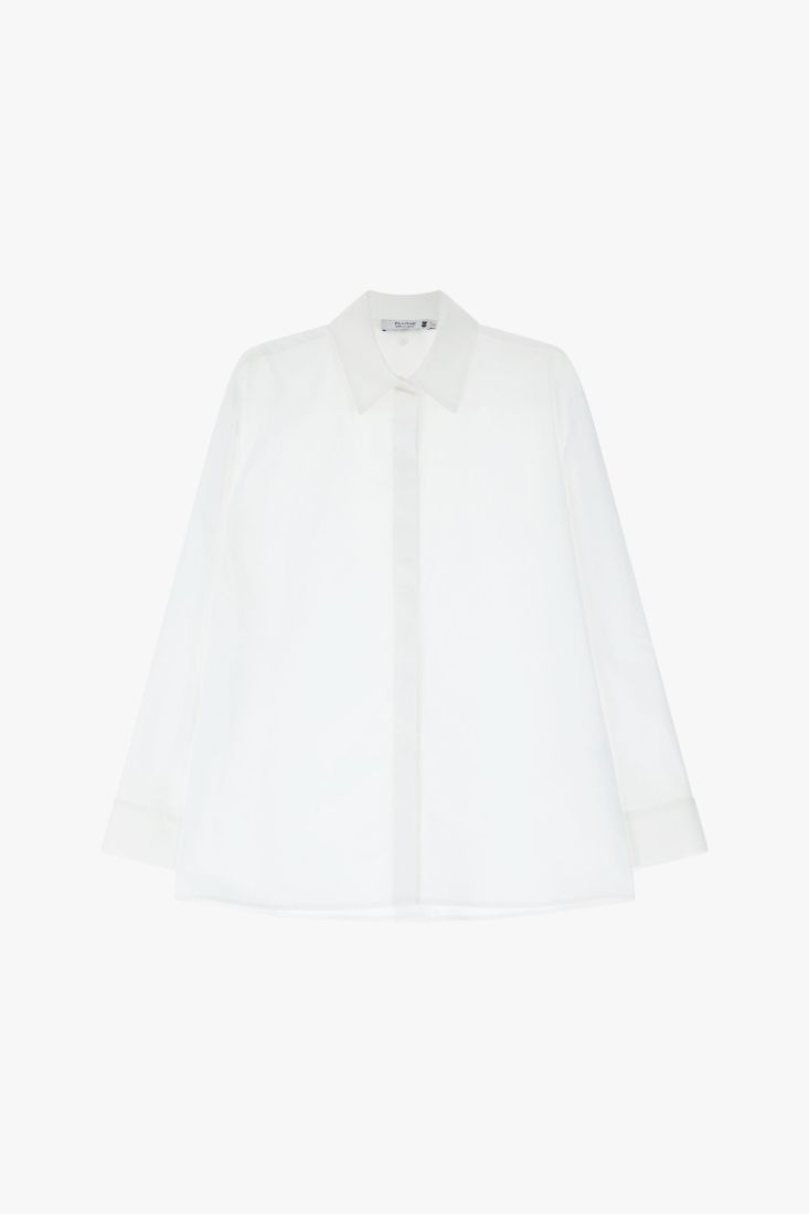 Camicia con collo classico e maniche lunghe -  Bianco