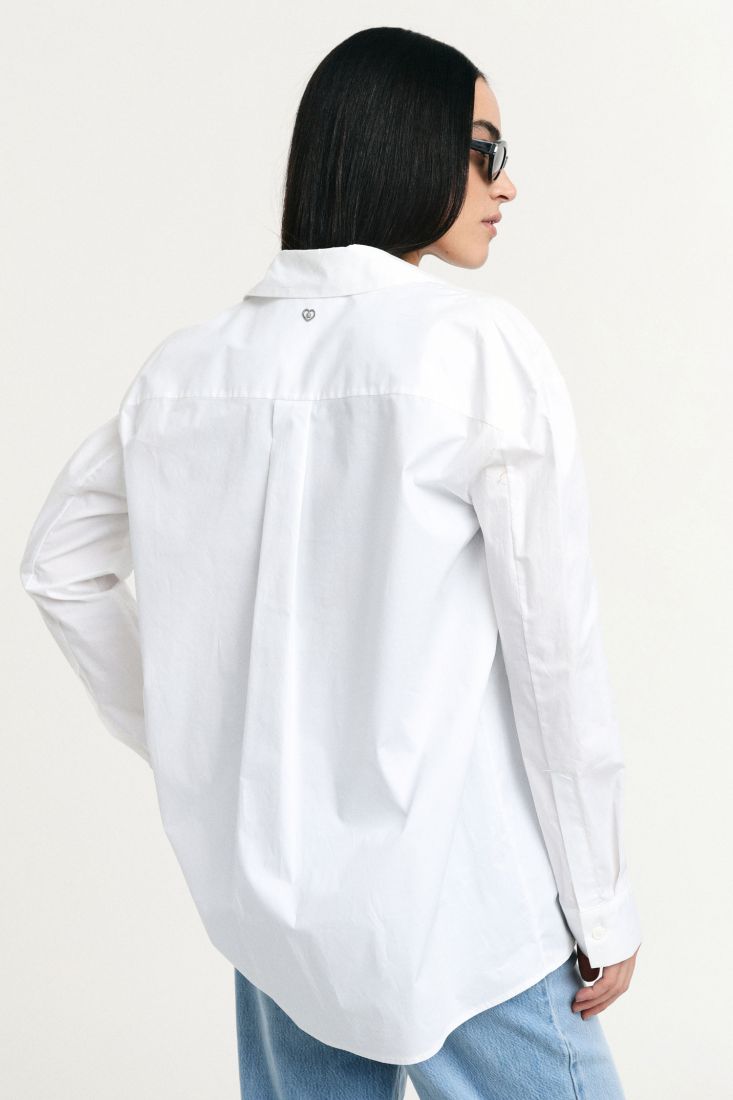 Camicia con collo classico e maniche lunghe -  Bianco